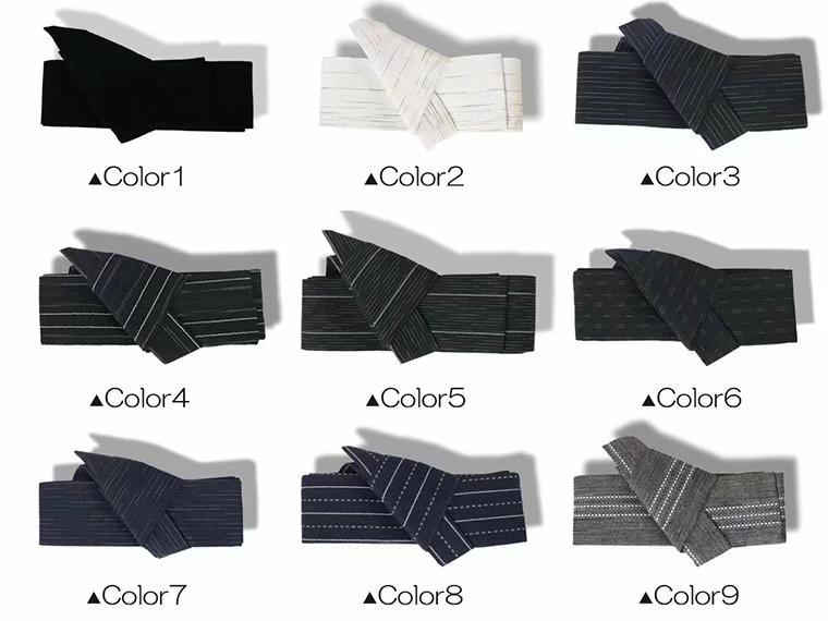 浴衣 縞柄 浴衣帯 メンズ 作り帯 紺黒系 男帯 着物 角帯 ワンタッチ帯 マジックテープ