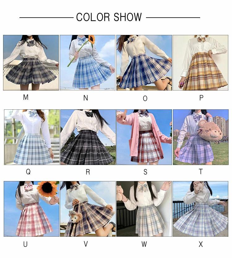 3点セット スクー プリーツスカート 学生制服 セーラー服 蝶ネクタイ付き 上下セット スカート 長袖シャツ スクール チェック柄