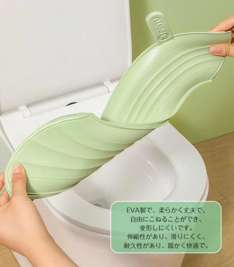 ふわふわ 拭けるらくらく防水便座クッション 便座カバー 防臭 EVA 取っ手付き 便座...