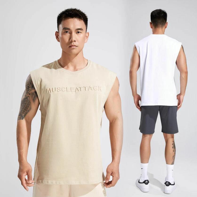 乐天商城 - トップス トレーニングウェア 袖なしTシャツ ノースリーブ 通気 クルーネック 吸汗 タンクトップ ゆったり 夏服 インナー フィッ