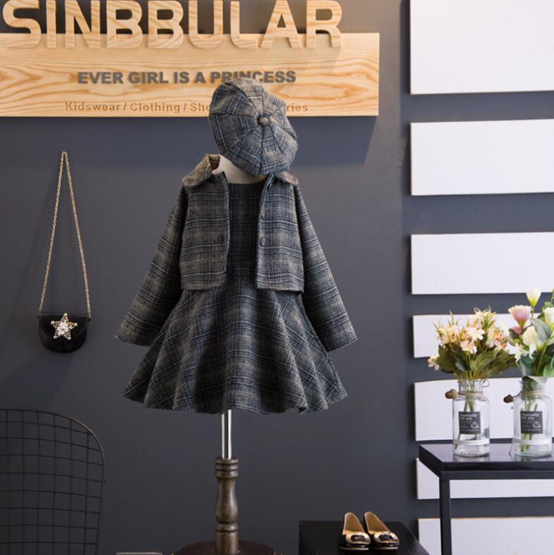 卒園式 ワンピース チェック 子ども 女の子 長袖 結婚式 ジャケット 卒業式 子供服 スーツ フォーマル 子供 茶色 入園式 キッズ