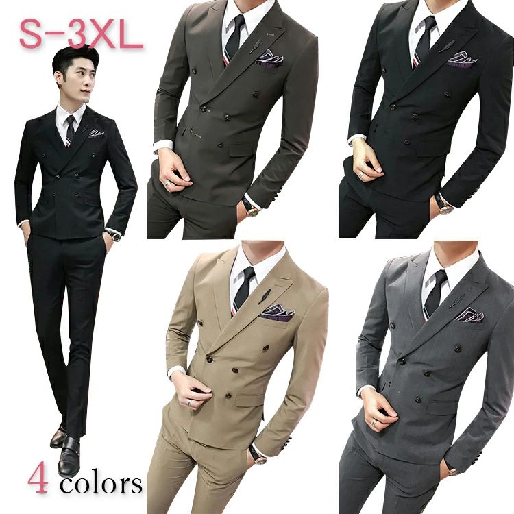 スリーピース 秋物 3ピーススーツ 紳士服 春 メンズ 無地