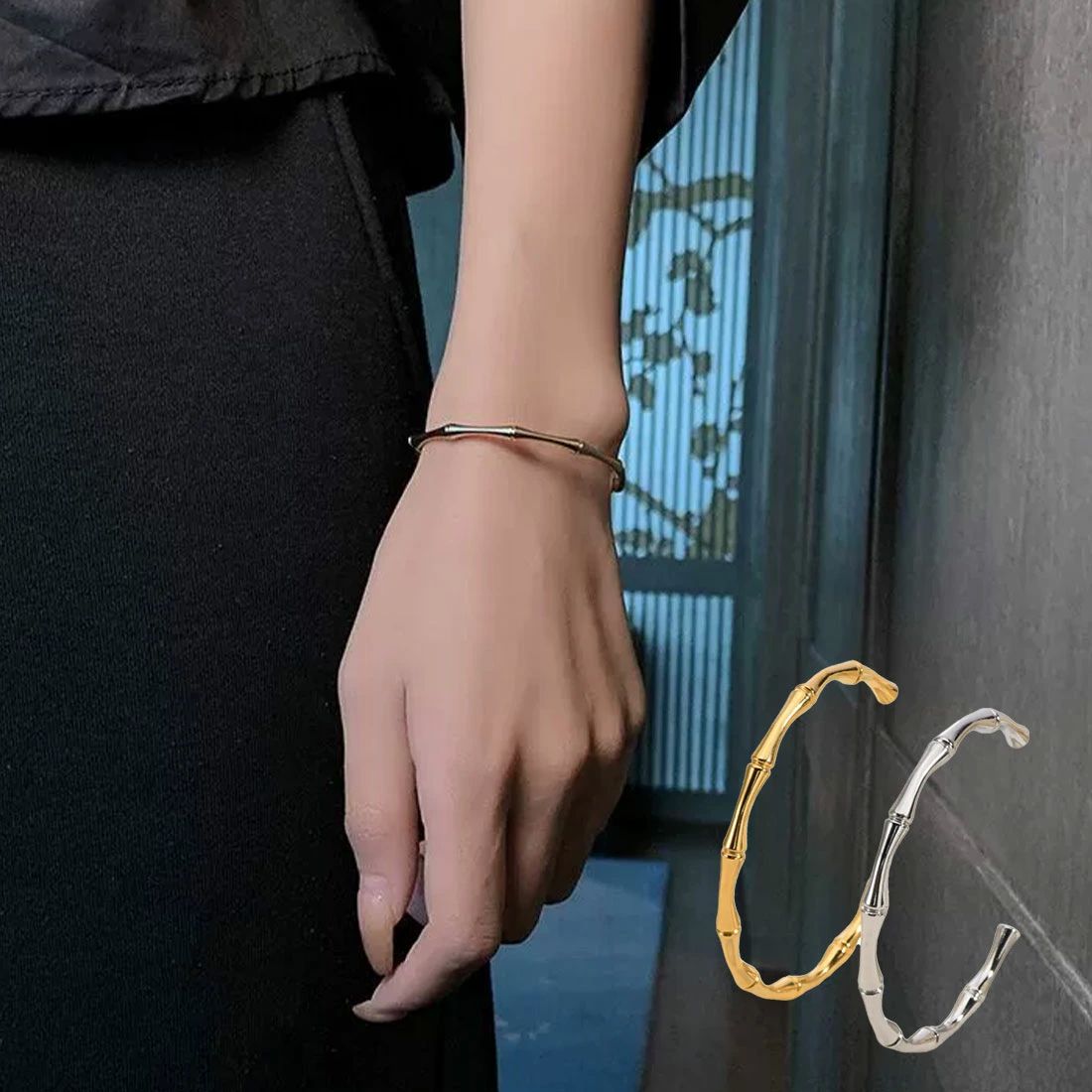 竹 存在感 メタル 華やか 上品 フォルム アクセサリー 艶やかな光沢が大人こなれ感を演出するブレスレット こなれ感 光沢 おしゃ