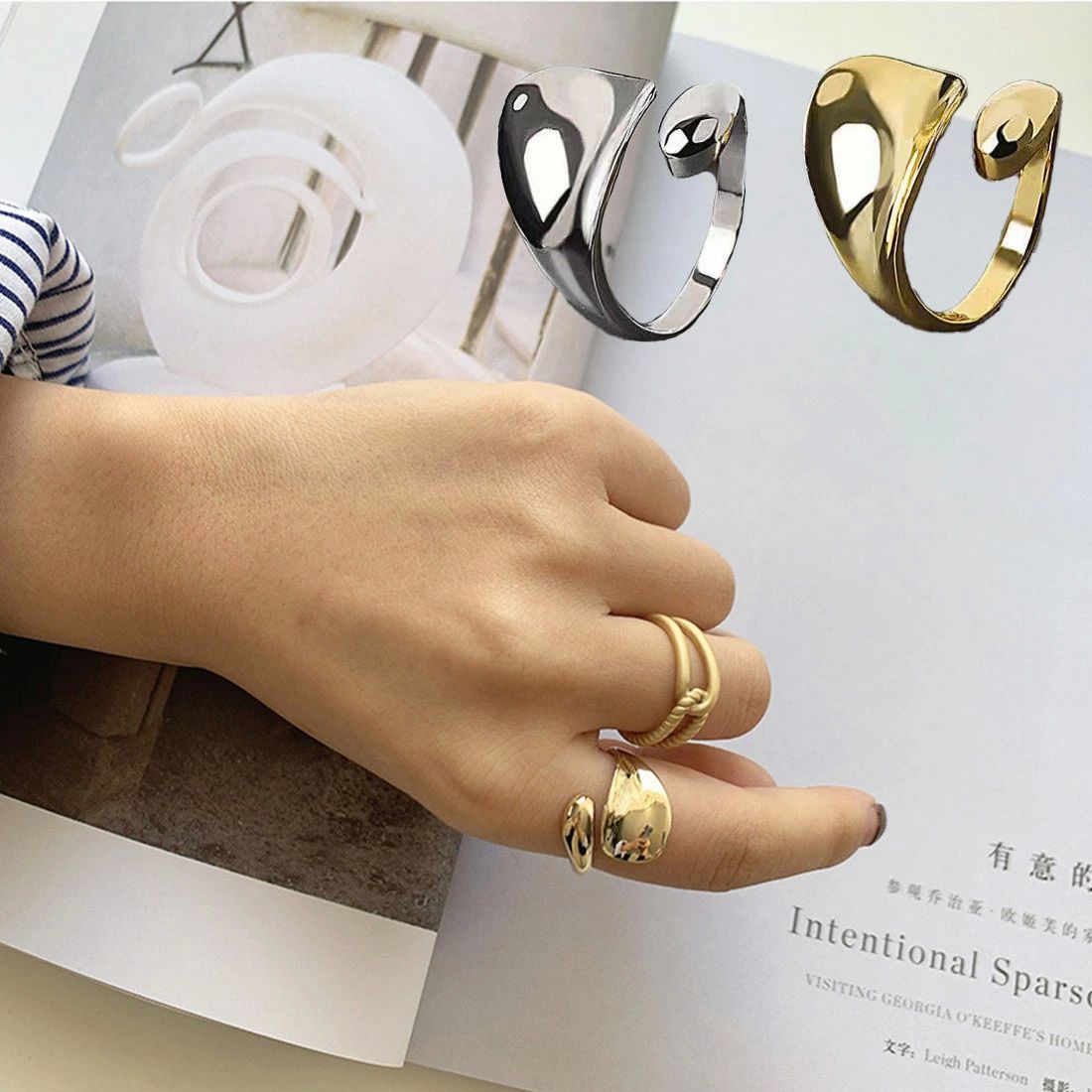 指輪 リング アクセサリー おしゃれ メタル 輝 毎日のスタイリングに輝きをプラスオープンリング オープンタイプ トレンド 指元