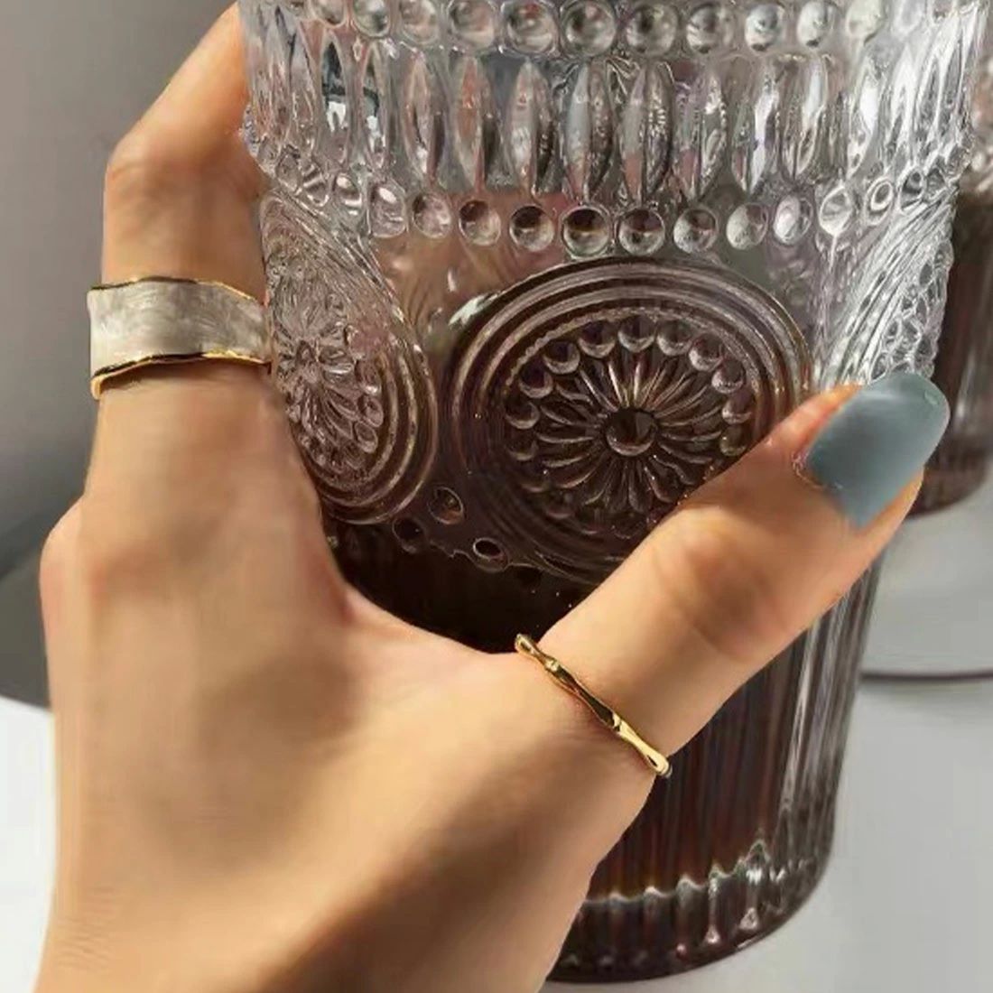 自 バンブー 自然モチーフが新鮮でかわいいリング ナチュラル 小枝 おしゃれ リング 指輪 竹 ゴールド メタル 指先 アクセサリー