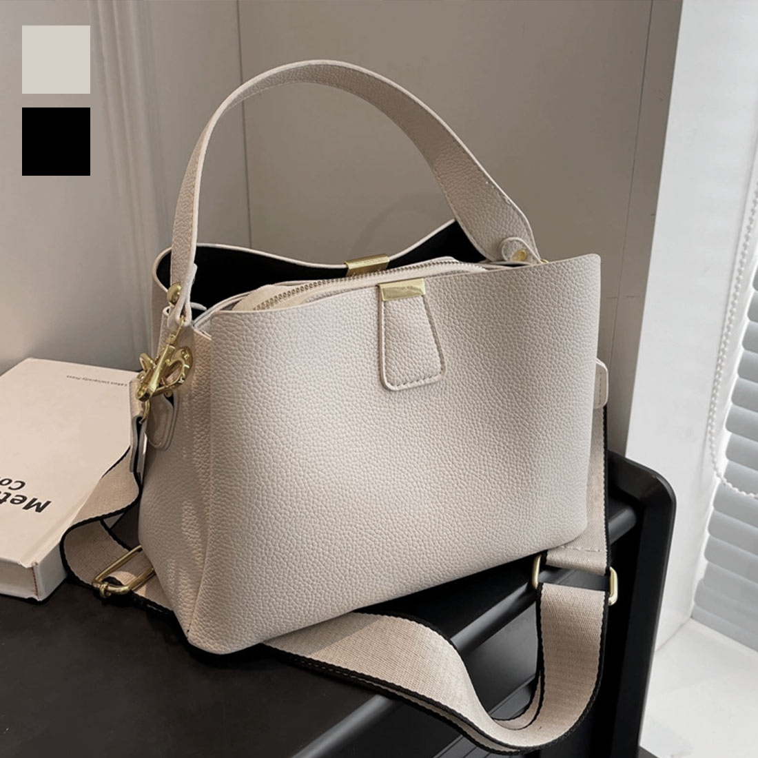 トレンド ミディアム スクエア オシ ころんとしたシルエットがかわいい3wayミニバッグ ショルダーバック ハンドバック