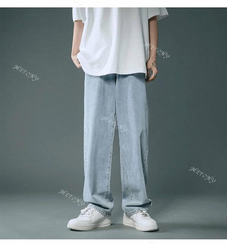 夏 XL 薄手 大きいサイ ストレッチ ジーンズ デニム LL ズボン L ゆったり パンツ M S 全3色 冷感 ストレートジーンズ ジーパン