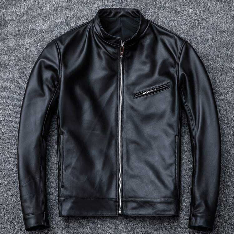 大きいサイズ ブルゾン 細身 スリム メンズライダースジャケットラムレザージャケット バイクショート丈 リアルレザー アウター