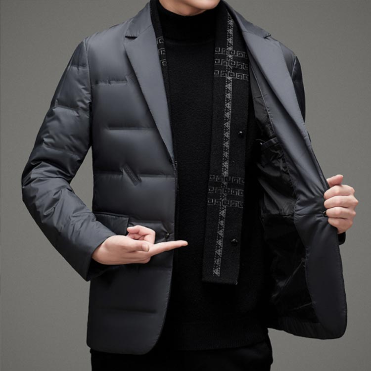 ダウン入り アウター テーラードジャケット 防寒 メンズ きれいめ ダウン ダウンジャケット あったか ダウンコート 暖かい 長袖