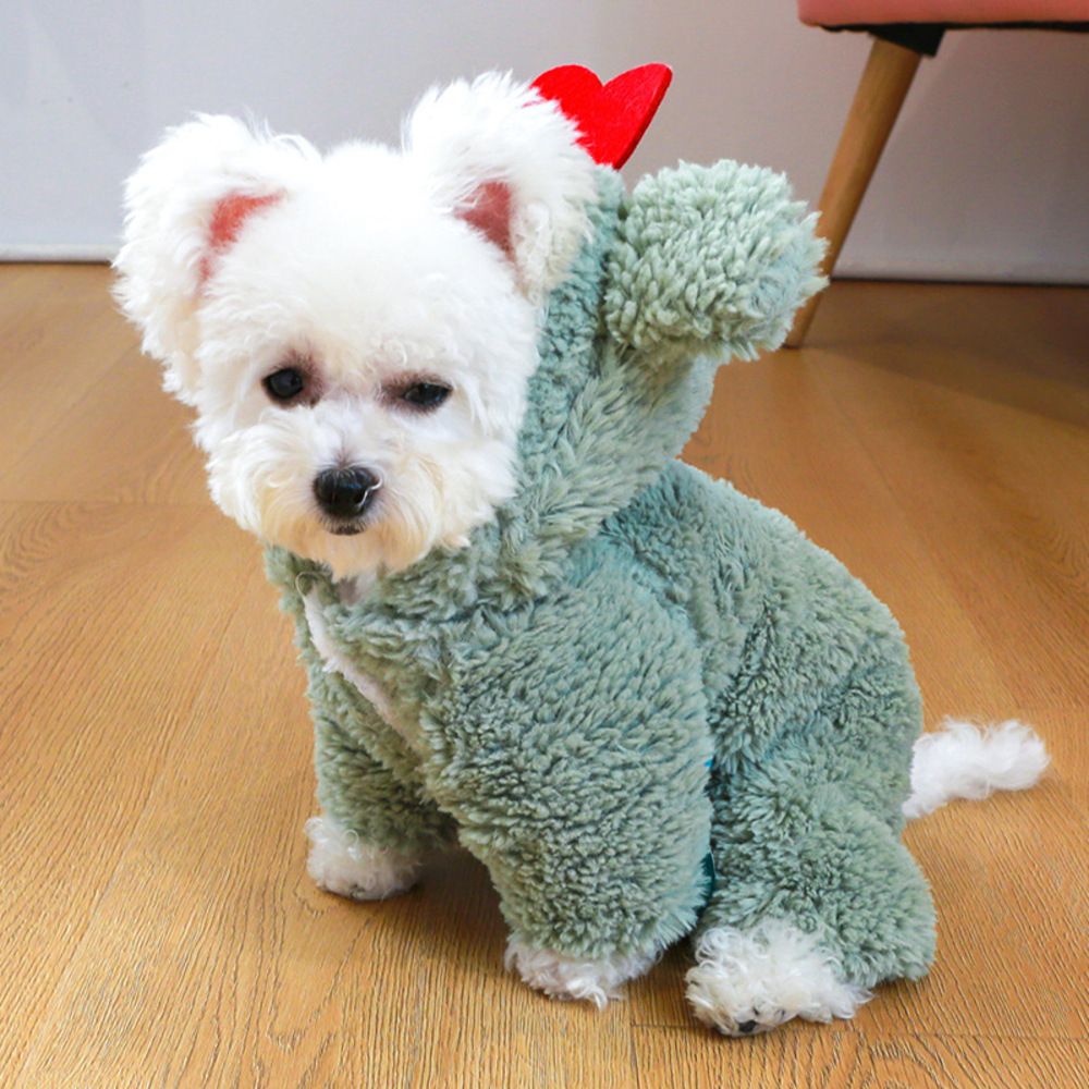ドッグウェア 犬 服 秋冬 防寒 ボア パーカー フード くま耳 暖かい もこもこ ふわふわ おしゃれ 可愛い ハート ペット用 ギフト