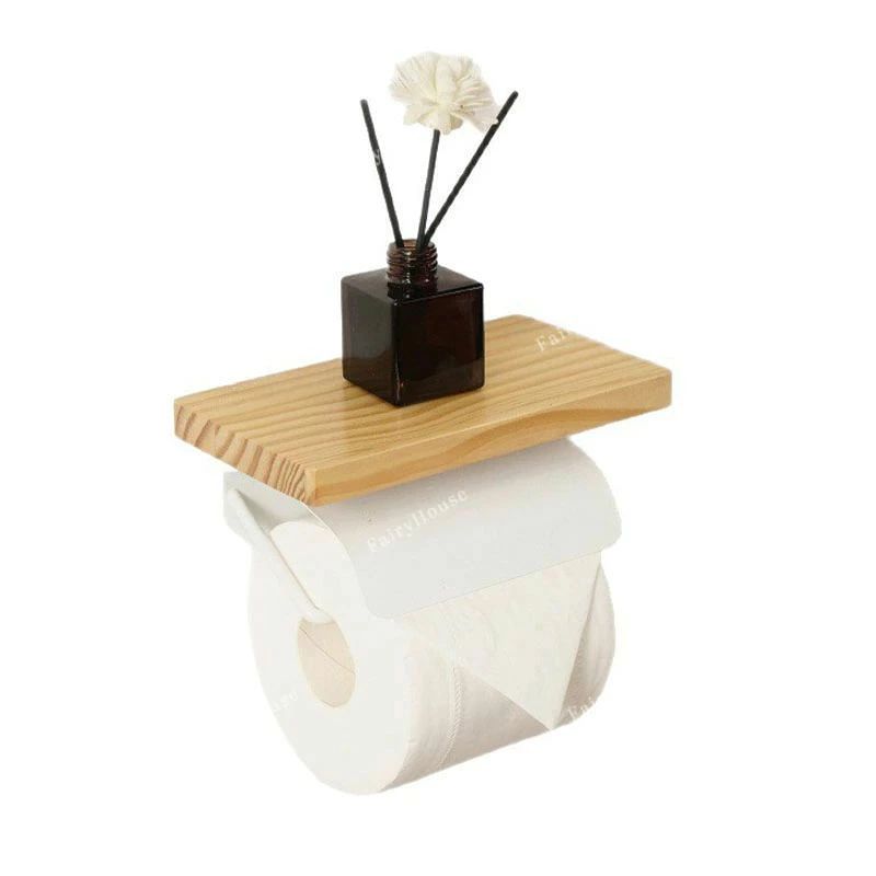 樂天商城 - おしゃれ 飾り棚 ホルダー ペーパーホルダー アイアン 鉄製 棚付き 1連 トイレット収納対応紙巻器 送料無料 片手で切れる 2倍巻き カバー トイレットペーパーホルダー
