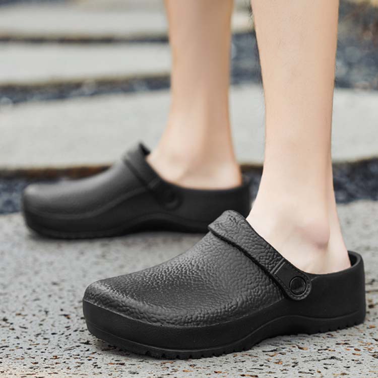 コックシューズ 防水 メンズ 軽量 コックサンダル 耐滑 EVA素材 黒 厨房シューズ 厨房靴 疲れ 飲食店靴 作業靴 調理靴 2way 耐油