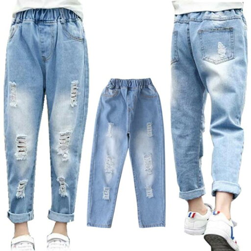 キッズ 女の子 ダメージデニムパンツ ジーンズ ダメージ加工 ロング丈 デニムパ 子供服デニムパンツ長ズボン ロングパンツ男の子 キッズ 女の子 ダメージデニムパンツ ジーンズ ダメージ加工 ロング丈 デニムパ 子供服デニムパンツ長ズボン ロングパンツ男の子