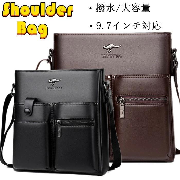 フォーマル ブリーフケース ワンショルダーバッグ バッグ 革 メッセンジャーバッグ ショルダーバッグ レザー アウトドア メンズ(4)