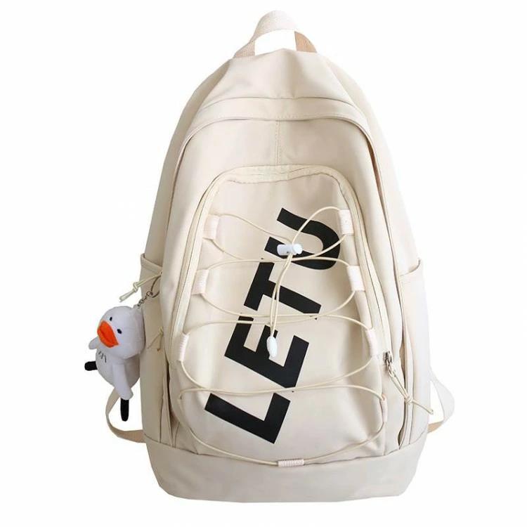 縦型 大容量 bag ジッパー バッグパック レトロ A4 リュック ロゴ レディース バッ...