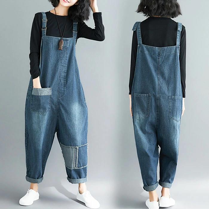 ワイド パンツ デニム ロング 秋冬 オールインワン サルエルパンツ レディース デニムサロペット 大人 きれい オーバーオール