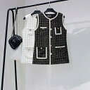 ツイード オフィスコーデ ベスト レディース ショート レディース コート 秋 体型カバー 冬 ボタン ジレ ママコーデ 春 トップス