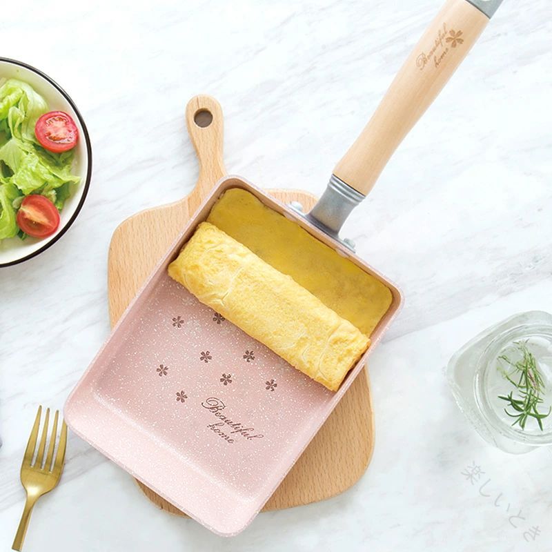 Ih Incompatible - 卵焼き用 IH対応 鍋 ガスレンジ可 和風 卵焼き器 フライパン 単品 角型 おしゃれ ロマンティック フライパン 卵焼 玉子焼 玉子焼き器 キッチン用品 調理器具 クッキングパン 焼き物用 フ