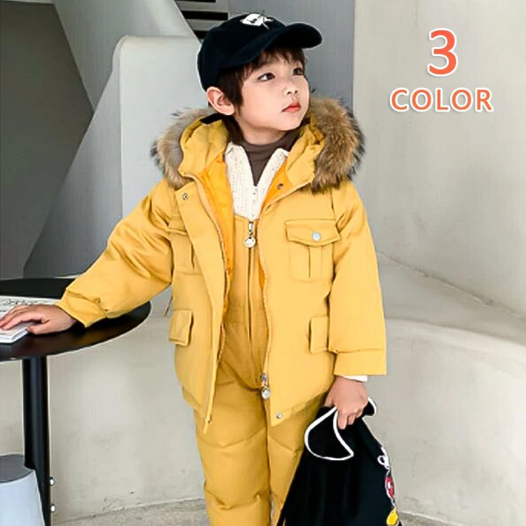 男の 長ズボン 2点セット 90cm 秋冬 110cm ダウンジャケット 女の子 雪遊び お出かけ サロペット 防寒 ダウンパンツ アウトドア