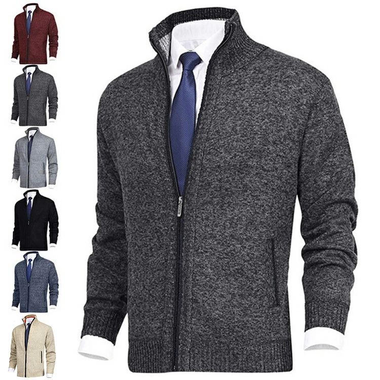 大きいサイズ 無地 ブルゾン ジップアップ 暖かい アウター ニット 春 羽織り ジャケット カジュアル ..