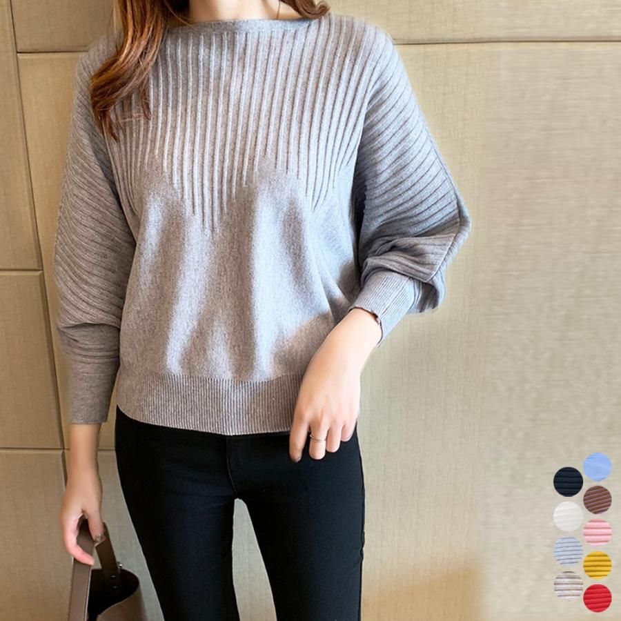Rakuten - ニットトップス きれいめ 春秋 フィット