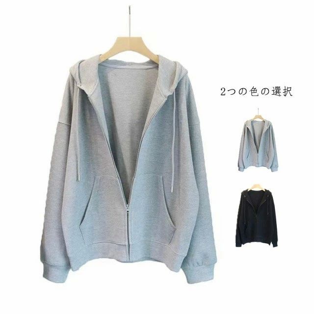 乐天商城 - ト カジュアル オーバサイズ パーカー ゆったり フード付きトップス フードパーカー スウェットパーカー 長袖 パーカー 大きめ