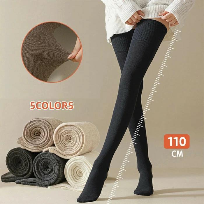 ハイゲージベタハイソックス 柔らか 蒸れにく 無地 超ロングソックス レディース 2足セット 靴下 ゆったり オーバーニーソックス