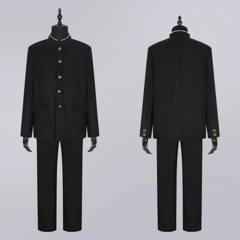 超黒ハイグレード メンズ 黒 形態安定 洗濯機丸洗い 制服 学生服 ズボン 上下セット スリム体 男子 冬 ..
