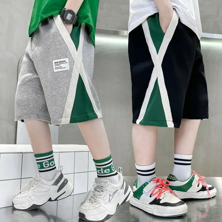 Long-Trousers, Trousers - ショートパンツ キッズ ジュニア 男の子 ボーイズ ハーフパンツ 5分丈 短パン 無地 シンプル おしゃれ ショーパン ポケット ウエスト ゴム カジュアルこども ジュニア 運動着 夏 通園 通学 幼稚園 小学生 中学生 120 130 140 150 160