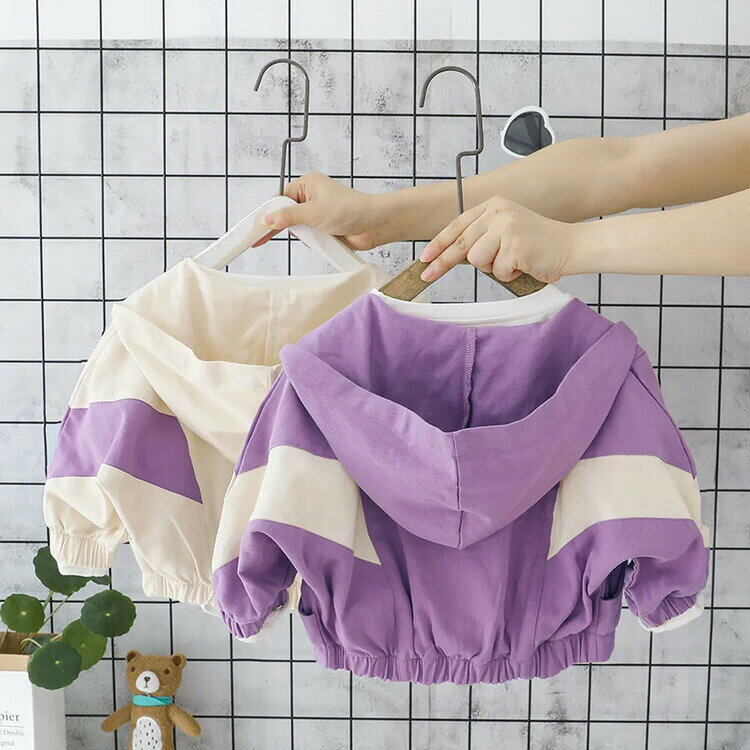 Rakuten - 送料無料 ジャケット キッズ 女の子 春 マウンテンパーカー スプリングコート フード付き 薄手 かわいい アウター キッズ ベビー 子供服 こども ジュニア おしゃれ トップス 90 100 110 120 130