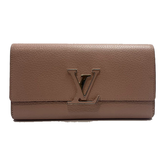 【ルイヴィトン】LOUIS VUITTON　ポルトフォイユ・カプシーヌ　長財布M61250　トリヨンレザー　ピンク【中古】