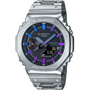 G-SHOCK カシオ フルメタル シルバー アナデジ モバイルリンク 腕時計 メンズ タフソーラー GM-B2100PC-1AJF レインボーカラーマスターピースデザイン【新品】