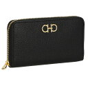 フェラガモ FERRAGAMO レディース ラウンドファスナー長財布 220405 0758661 NERO ブラック【新品】