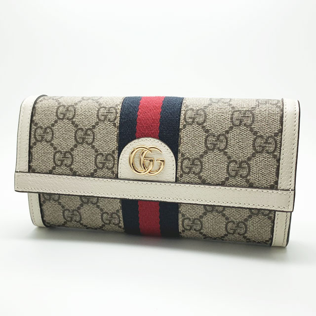 グッチ(GUCCI) 財布 長財布 オフィディア レディース ★ 523153 96IWG 9794 ベージュ系 ホワイト マルチ