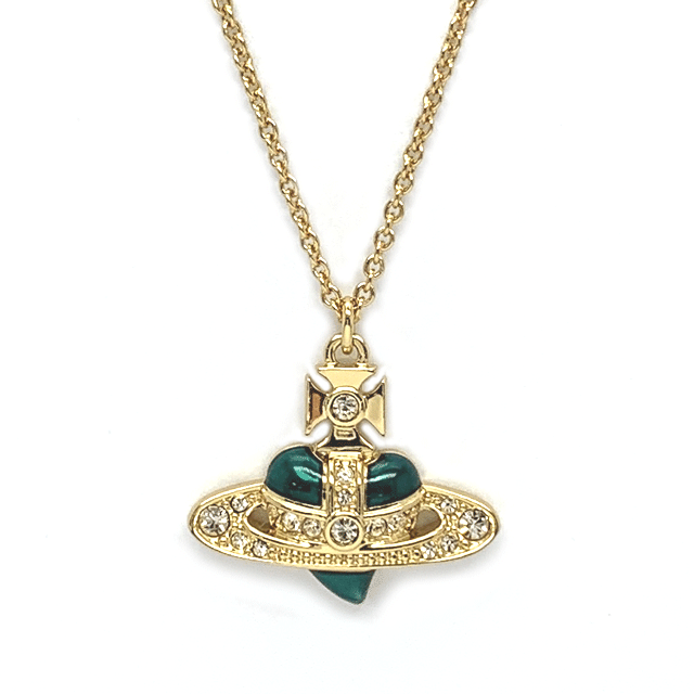 Rakuten - ヴィヴィアンウエストウッド ネックレス アクセサリー Vivienne Westwood ディアマンテハート ペンダント ゴールド グリーン 630203BM 02R976【新品】