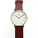 【Daniel Wellington】ダニエルウェリントン 腕時計 メンズ レディース クラシック サフォーク レッドレザー 36mm DW00600122【新品】