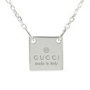 グッチ GUCCI ネックレス スクエアプレート トレードマーク ペンダント シルバー 223514 J8400 8106【新品】