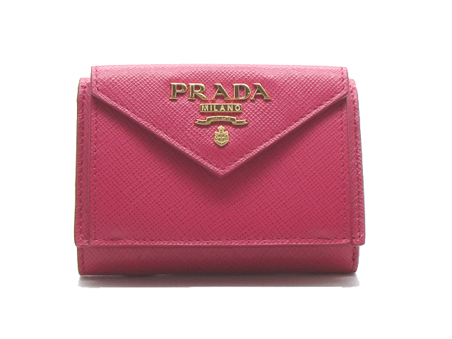 プラダ ミニ財布 レディース プラダ (PRADA) ミニ財布 コンパクト財布 三つ折り財布 レディース 1MH021 QWA F0505 SAFFIANO METAL【新品】