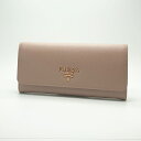 プラダ (PRADA)レディース 二つ折り長財布 SAFFIANO METAL ORO 1MH132 QWA F0236 CIPRIA ベージュ系 【新品】