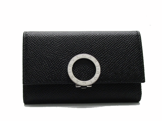BVLGARI - BVLGARI ブルガリ レザーキーケース ロゴクリップ