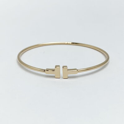 ティファニー TIFFANY&CO. ブレスレット ティファニーT ナローワイヤーブレスレット ミディアム K18ローズゴールド 33419678【新品】