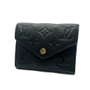 【新品】ルイヴィトン LOUIS VUITTON アンプラント レザー 三つ折り財布 コンパクト ポルトフォイユ ヴィクトリーヌ M64060 ノワール