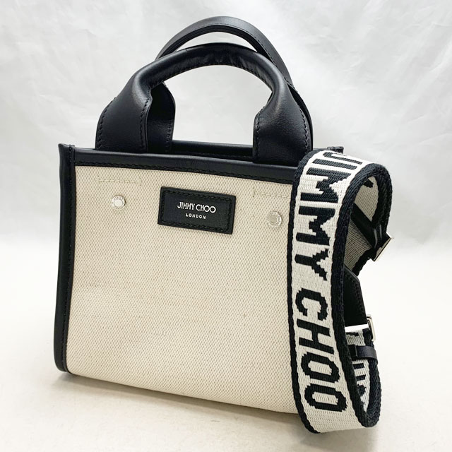 【新品】ジミーチュウ（JIMMY CHOO）メンズ レディース 2WAYバッグ ショルダーバッグ SHOPPER TOTE S RBY NATURAL/BLACK/SILVER