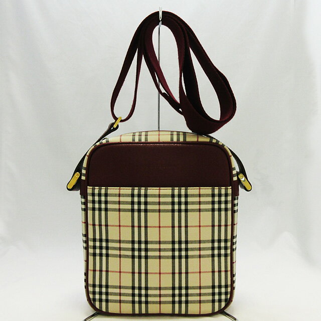 【特別価格】【バーバリー】BURBERRY ★ ショルダー バッグ チェック ボルドー【中古】