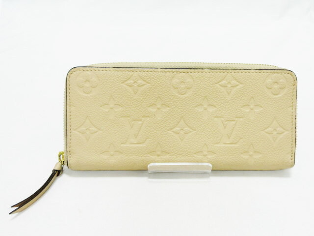 【ルイヴィトン】 LOUISVUITTON 長財布 ポルトフォイユクレマンス アンプラント デュンヌ ★ M60173【中古】