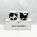 【マリメッコ】Marimekko ラテマグ コーヒーカップ ペア 200ml ウニッコ ブラック×ホワイト 70637 190【新品】