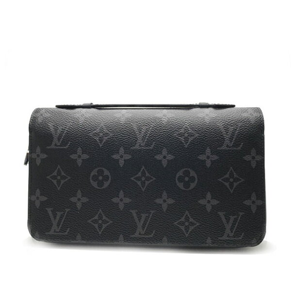 【新品】ルイヴィトン (LOUIS VUITTON) セカンドバッグ ラウンドファスナー 長財布 モノグラム エクリプス ジッピーXL M61698