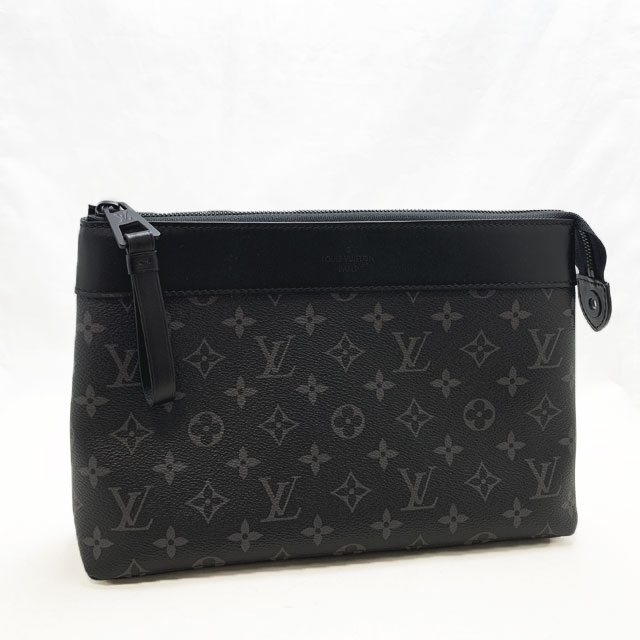 【新品】ルイヴィトン (LOUIS VUITTON) セカンドバッグ クラッチバッグ ポシェット・ヴォワヤージュ スープル モノグラム・エクリプス M82543