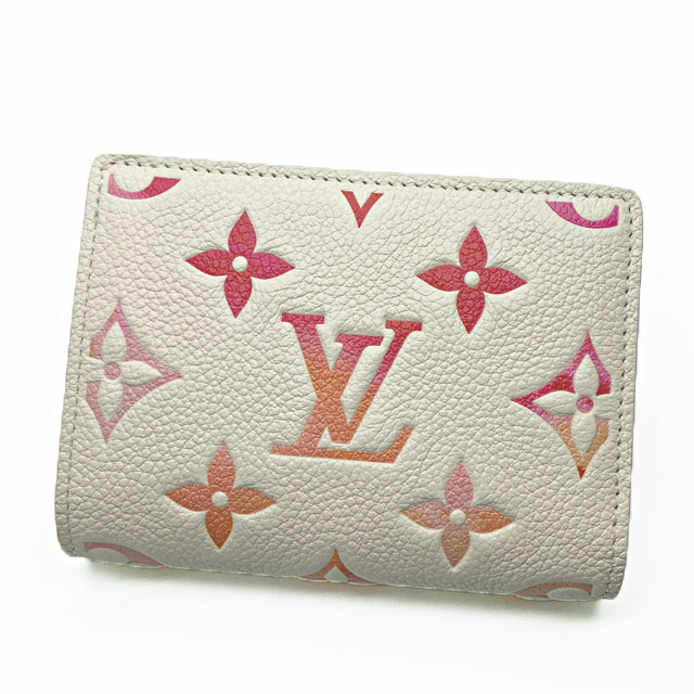 ルイヴィトン 二つ折り財布（レディース） 【新品】ルイヴィトン (LOUIS VUITTON)二つ折り財布 コンパクト モノグラム・アンプラント　ポルトフォイユ・クレア レザー サンライズ・アクワレル M83481