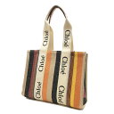 【新品】クロエ Chloe レディース WOODY ウッディ ミディアム ストライプ トートバッグ CHC22US383 H31 2ZA